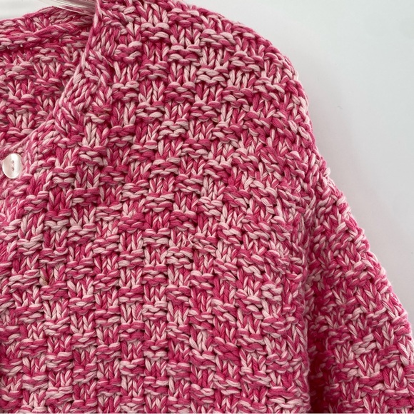 Talbots Vintage Hand-knit Pink cardigan sweater size L - Picture 3 of 8